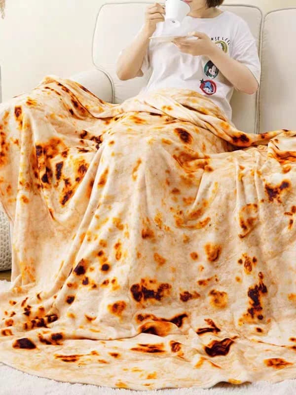 Coperta Moderna Stile Semplice per Ufficio, Coperta Divertente a Forma di Pizza, Sciarpa per Spalle, Calda e Riscaldante per Tutte le Stagioni