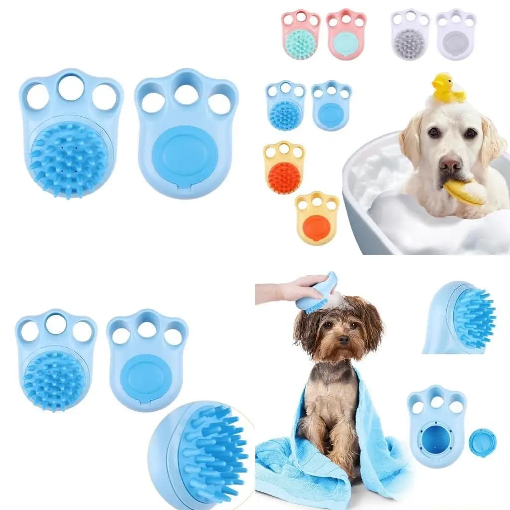 QX2E Dispenser per shampoo per doccia per animali domestici Spazzola per parrucchiere Strumento per gatti/cani Spazzola per per