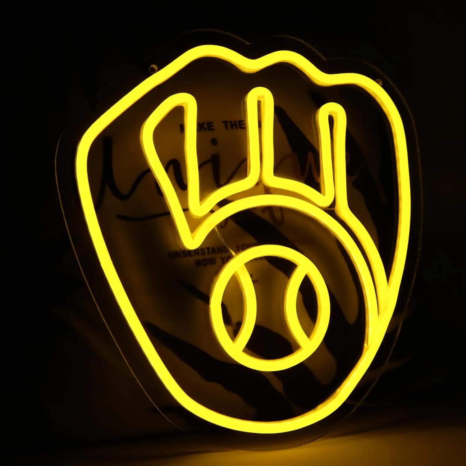 Insegna al neon a tema baseball per decorazioni per feste: luce colorata e abbagliante, effetto sogno, alta saturazione, festa della luce