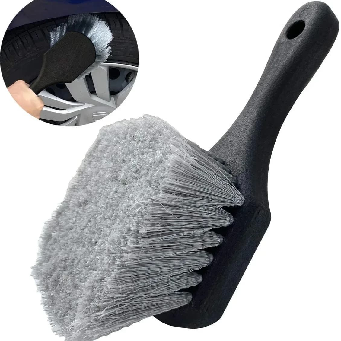 Spazzola per la pulizia del cerchione del pneumatico dell'auto spazzole per i dettagli Kit di asciugamani per il lavaggio accessori per la pulizia dei pneumatici della ruota universale