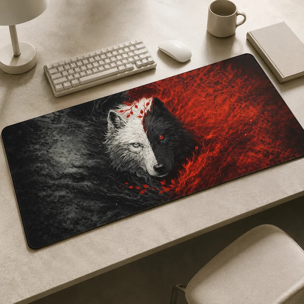 Wolf Head Art Mouse Pad Gaming XL New Computer HD Large Mousepad XXL Playmat Non-Slip Computer Table Mat Desktop Mouse Pad