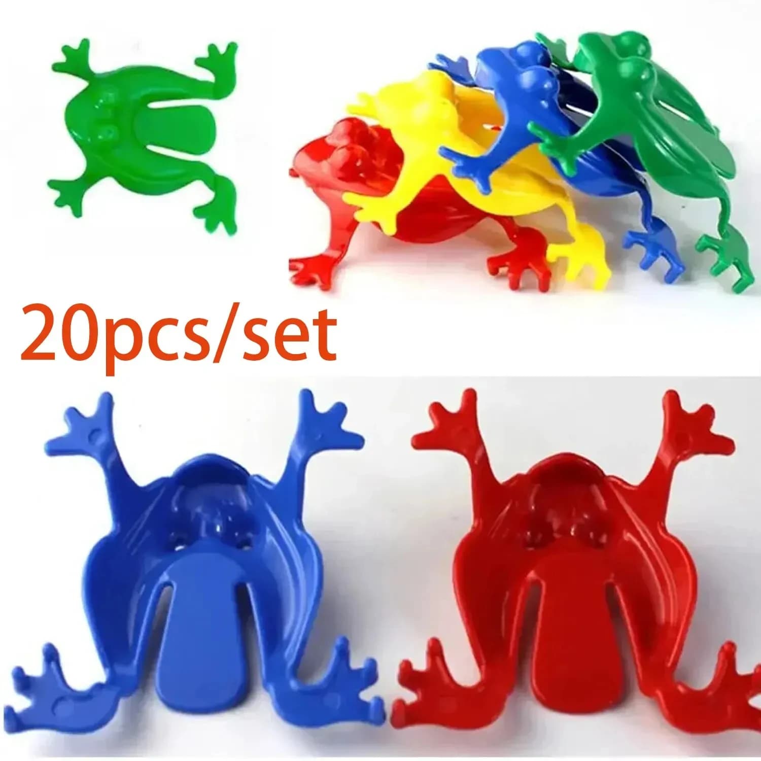 20/60 pezzi di colore solido rana che salta rana che rimbalza in plastica rana che salta giocattolo educativo per bambini, regalo per bomboniere per bambini