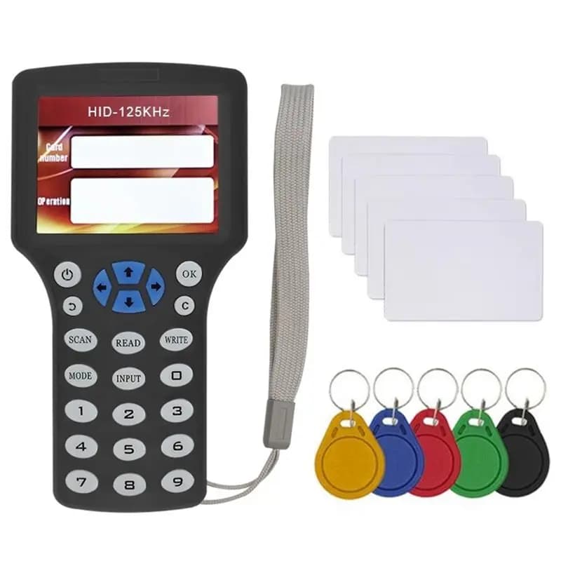 Lettore/Scrittore Duplicatore di Smart Card RFID NFC FEDI-10 + 5 Schede/Portachiavi UID 125K 13.56Mhz Copiatore RFID Replicatore di Chiavi
