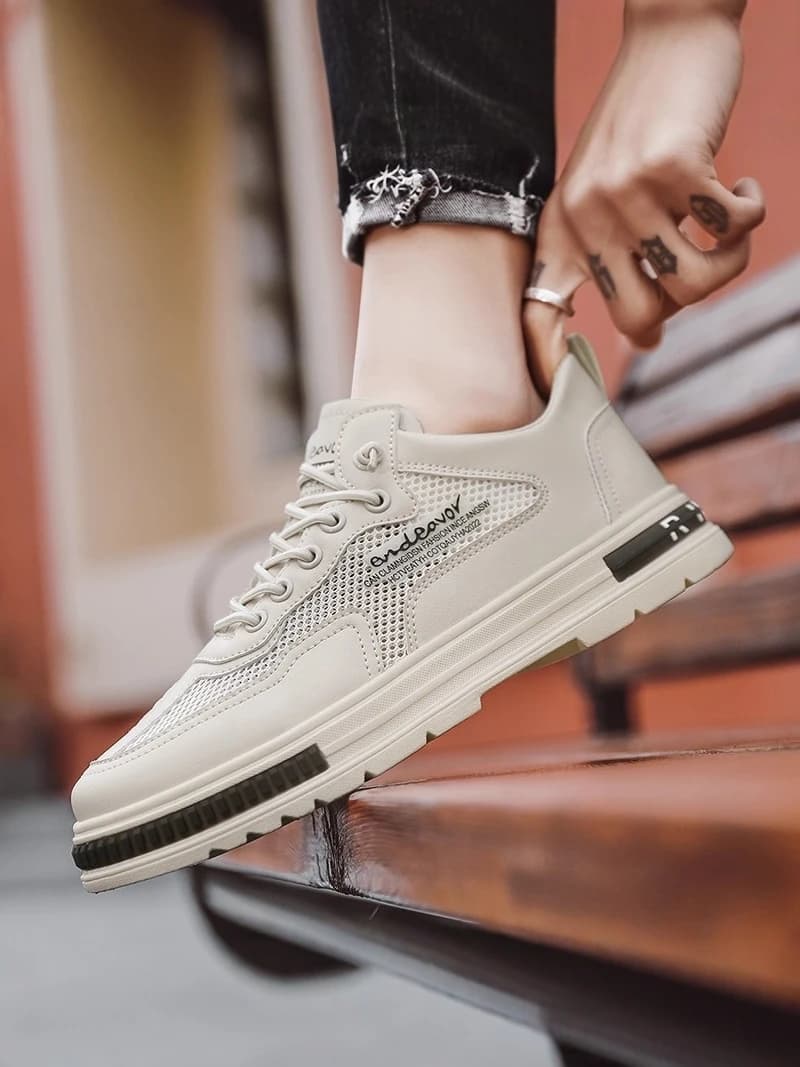 Scarpe Sportive Casual da Uomo, Traspiranti in Mesh, Slip-On, Antiscivolo, Resistenti all'Usura, con Suola Spessa, Nuovo Stile Estivo alla Moda