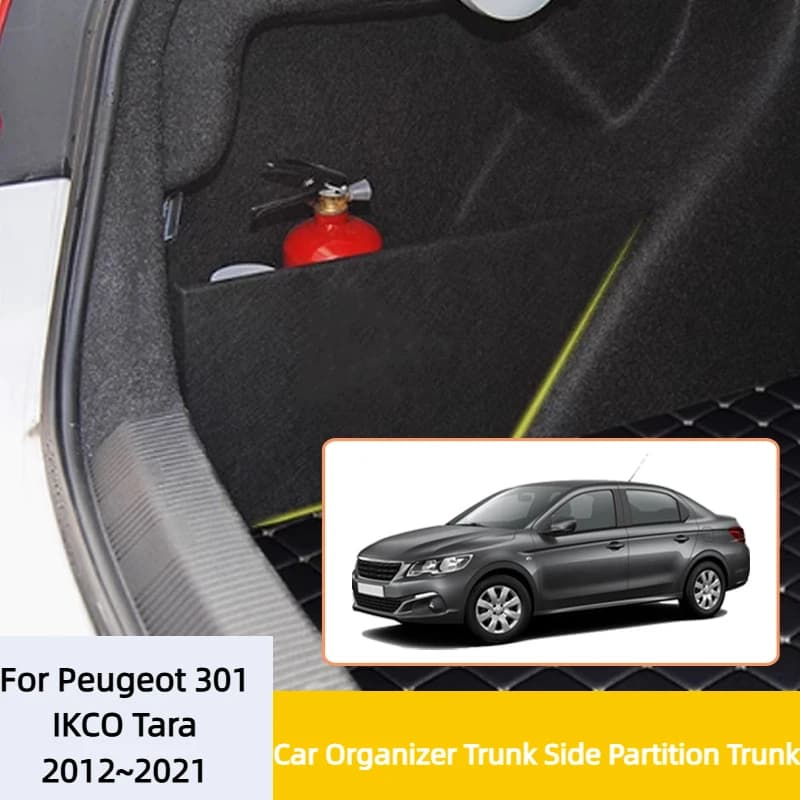 Auto Accessories For Peugeot 301 IKCO Tara 2012~2021 2020 19 Car Organizer Trunk Side Partition Trunk Interior Storage Box Parts