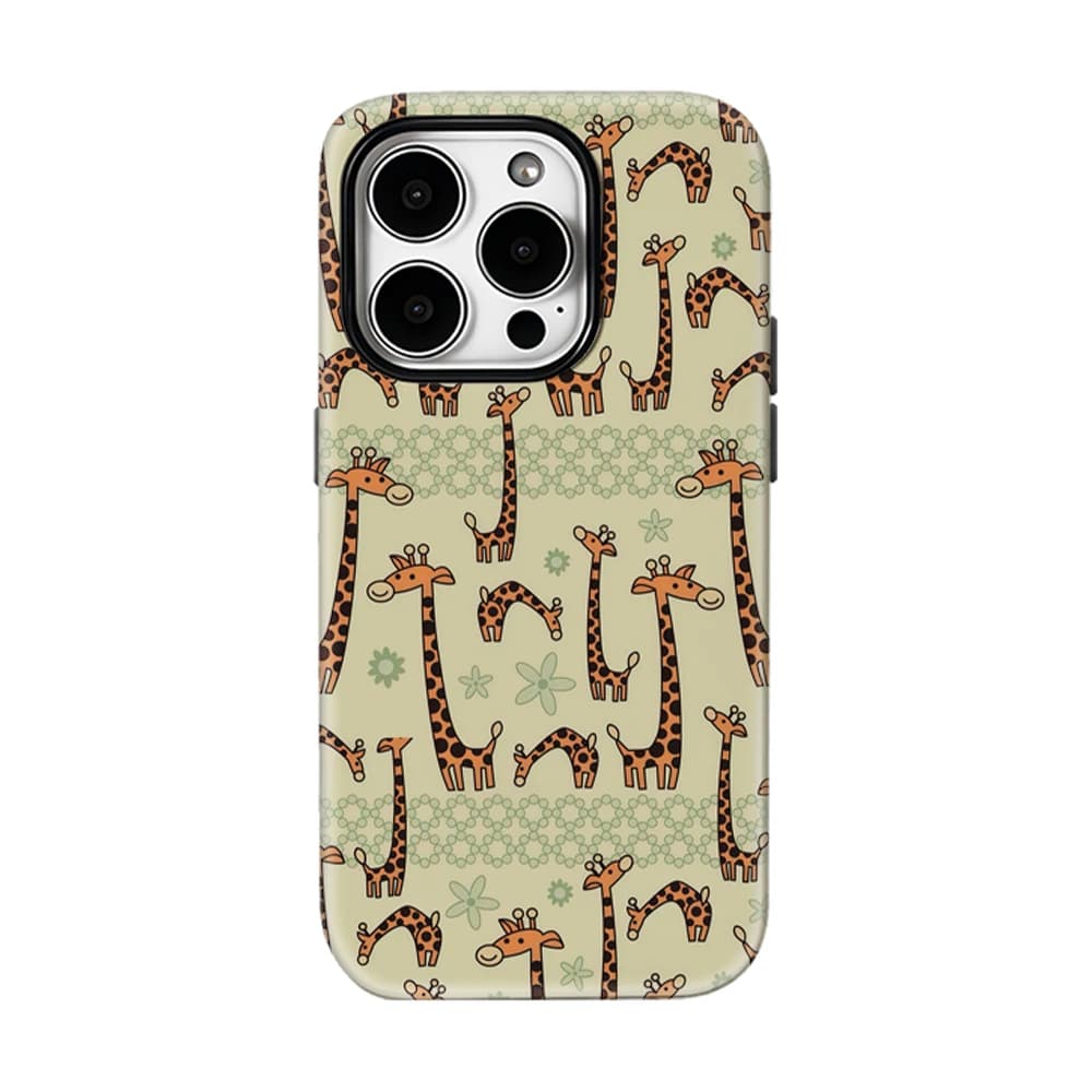 Custodia per iPhone 17 16 15 14 13 Pro Max Plus con disegni di giraffe, custodia magnetica robusta a strato singolo/doppio