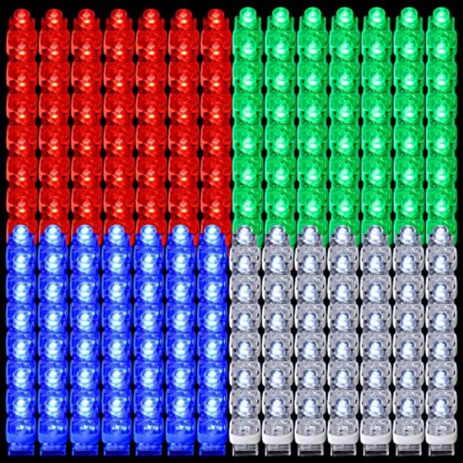 200 Pezzi Luci LED da Dito, Mini Torce da Dito per Feste Fluorescenti, Luci ad Anello Luminose, Giocattoli, Gadget per Feste Neon