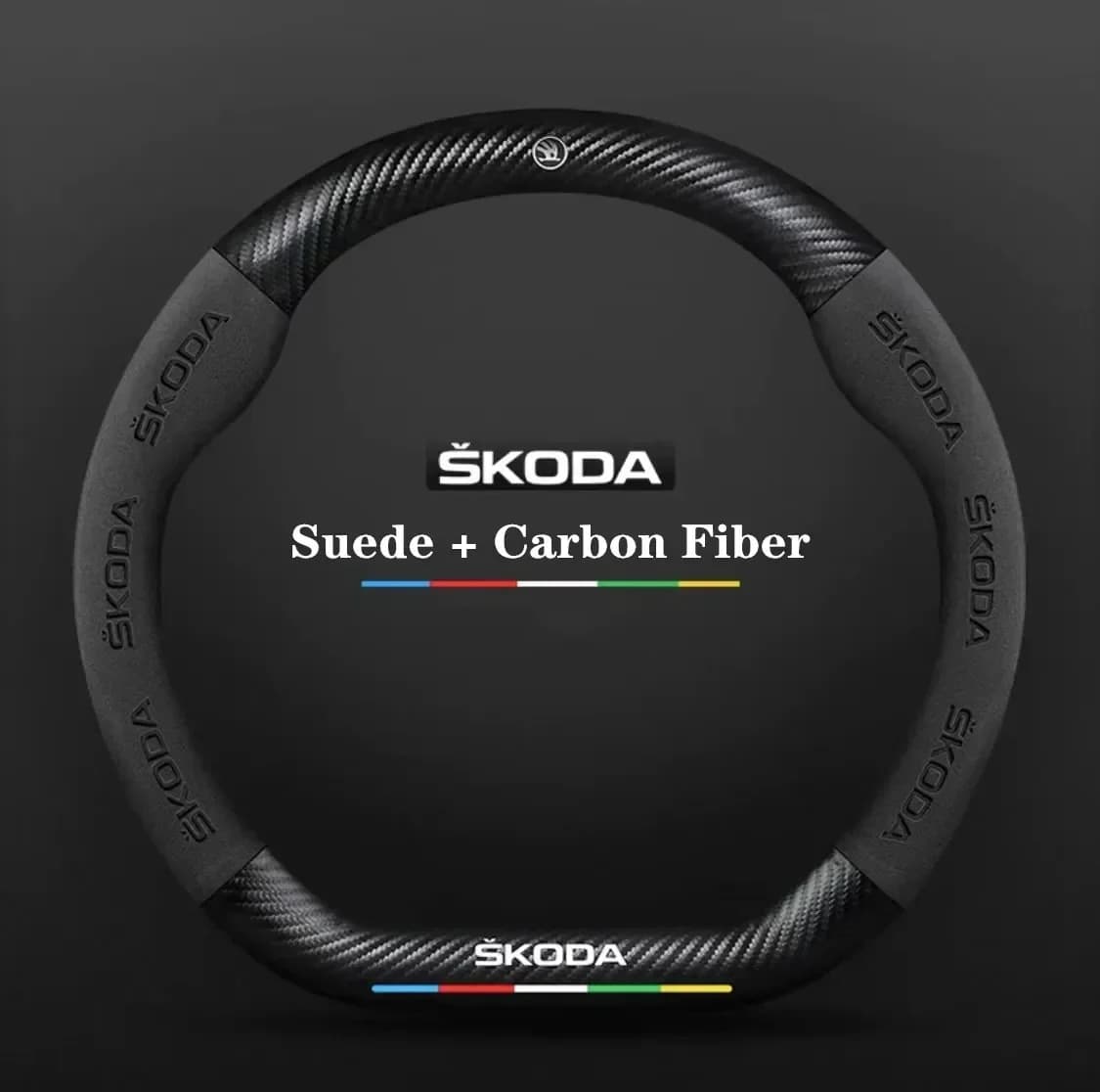 For Skoda VRS Octavia a5 Kodiaq Karoq Kamiq Scale Superb Yeti Fabia ENYAQ Citigo Auto anti-slip Carbon Fiber Cover
