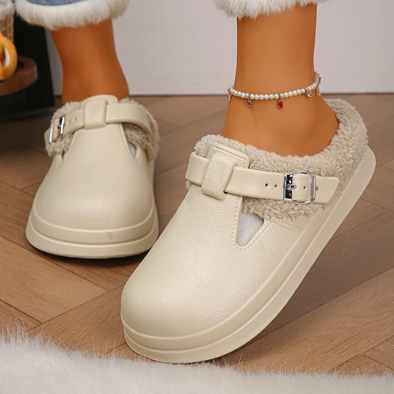 Pantofole Birken impermeabili in Eva con punta chiusa Pantofole da casa in peluche calde invernali da donna Scarpe da interno in cotone con suola spessa antiscivolo