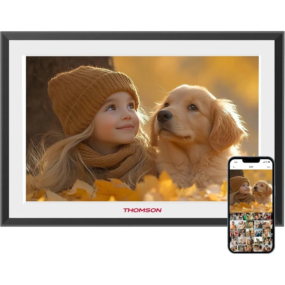 Cornice Digitale WiFi da 10.1 Pollici, 32GB, Schermo Touch IPS HD 1280x800, Rotazione Automatica, Condividi Foto e Video Ovunque, Regalo