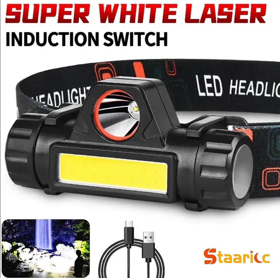 Faro da Esterno con Lunga Durata della Batteria e Luce LED Potente, Torcia Magnetica Ricaricabile da Testa per Pesca Notturna