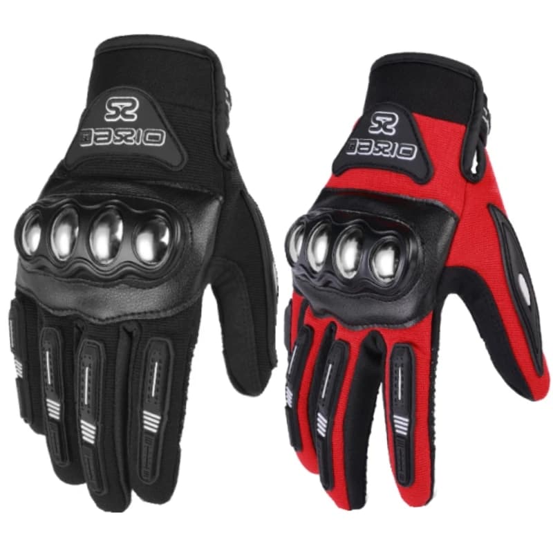 Nuovi guanti da ciclismo protettivi in acciaio Guanti da moto estivi Guanti a dita intere Touch screen a due dita Guanti da equitazione per moto da donna per uomo