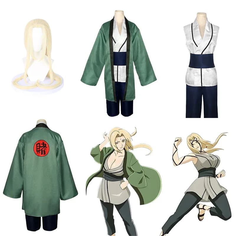 Tsunade Cosplay Costume Anime Cartoon Girls Women Kimono Christmas wig Halloween Carnival Suit