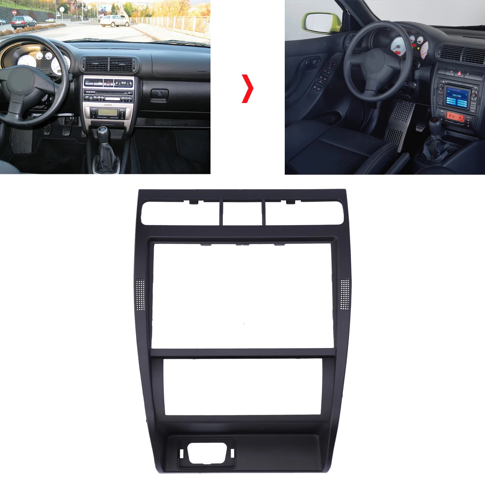 Navigation Panel Trim Car Navigation Panel Frame Cover Trim Interior Decoration Fit for Seat Leon/Toledo 1M Car Interior Styling
