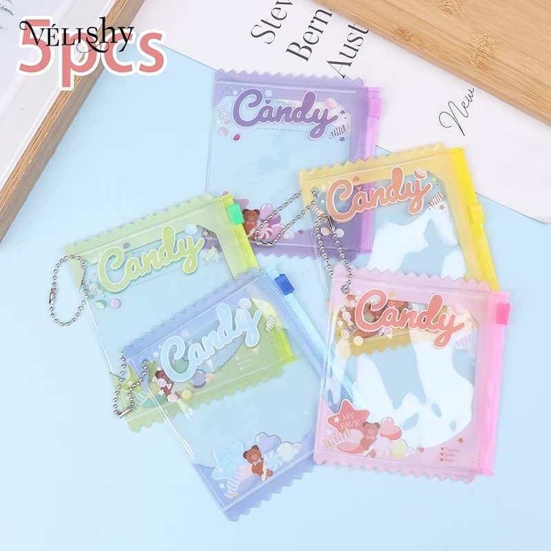 5pcs Candy Bag puntelli Badge Storage Display Bag ciondolo custodia protettiva per carte Shell
