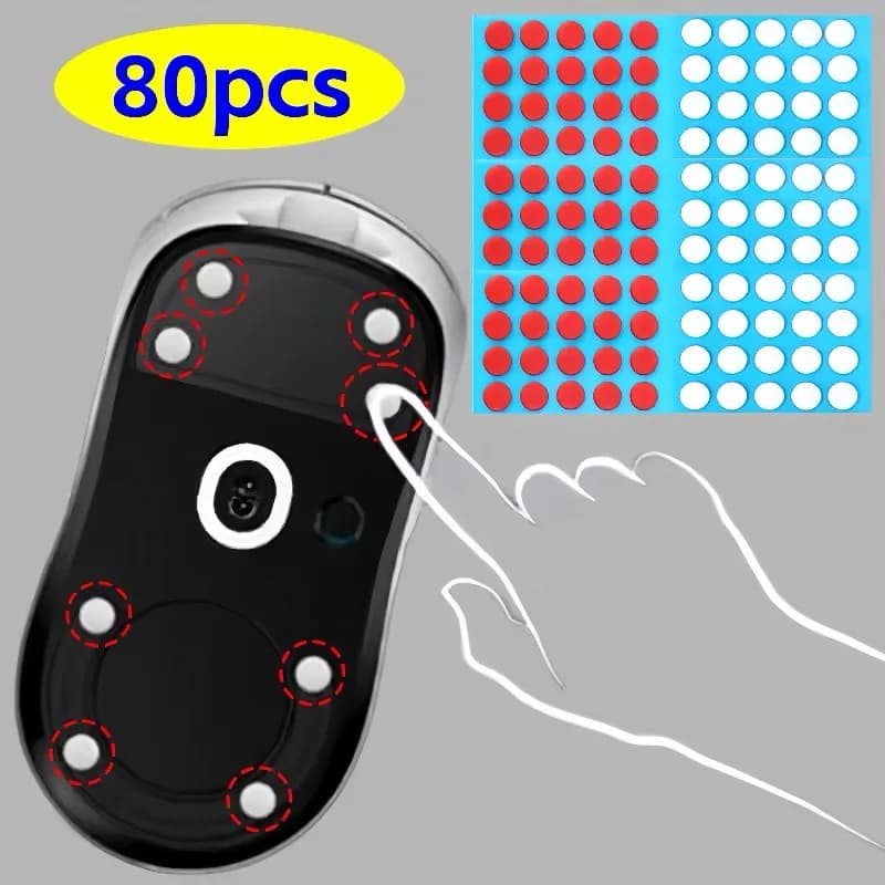 80-20PCS Piedini per mouse universali Punti arrotondati Adesivi Versione ghiaccio Mouse Pattini Piedi Adesivi 6mm 7mm per G1/MX300/100//M210/M-18