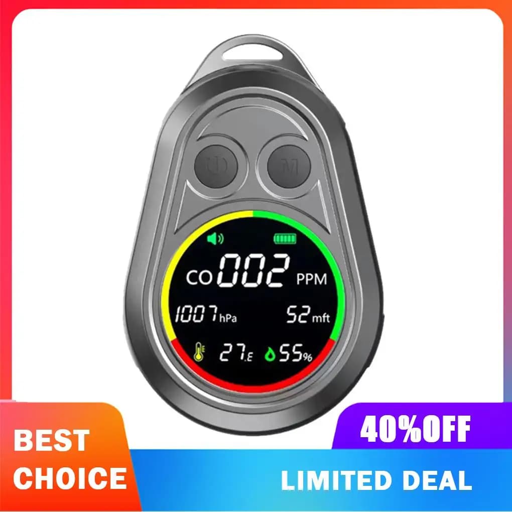 Portable Electrochemical Carbon Monoxide Detector Real-time Monitoring For Outdoor Camping Allowing