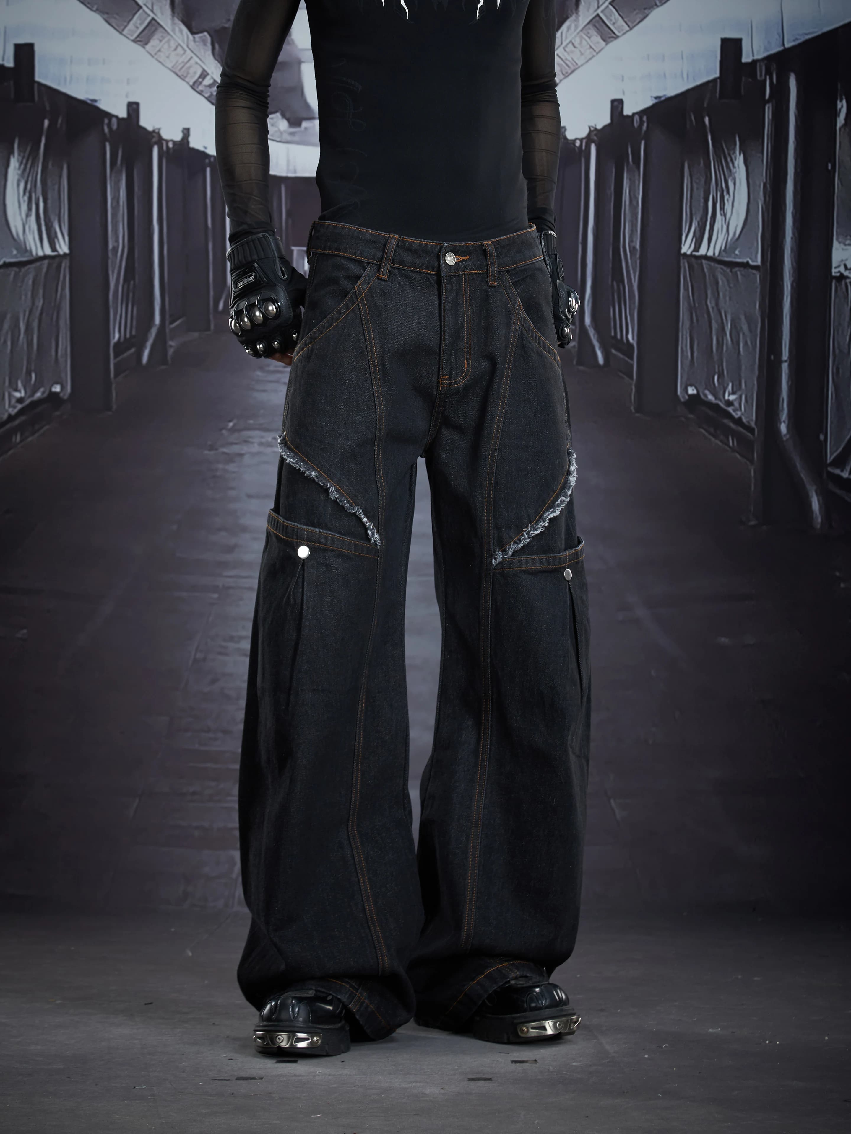 Design di interesse speciale Nuovo prodotto Linea di deconstruzione personalizzata Frese larghe Piccoli pantaloni matchet Jeans All-Match Street