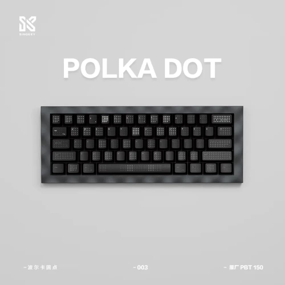 POLKADOT Tema Keycap Set 150Key PBT Personalizzato Black Dot Tastiera Cap 1.5mm Cherry Profilo Gaming KeyCap per tastiera meccanica
