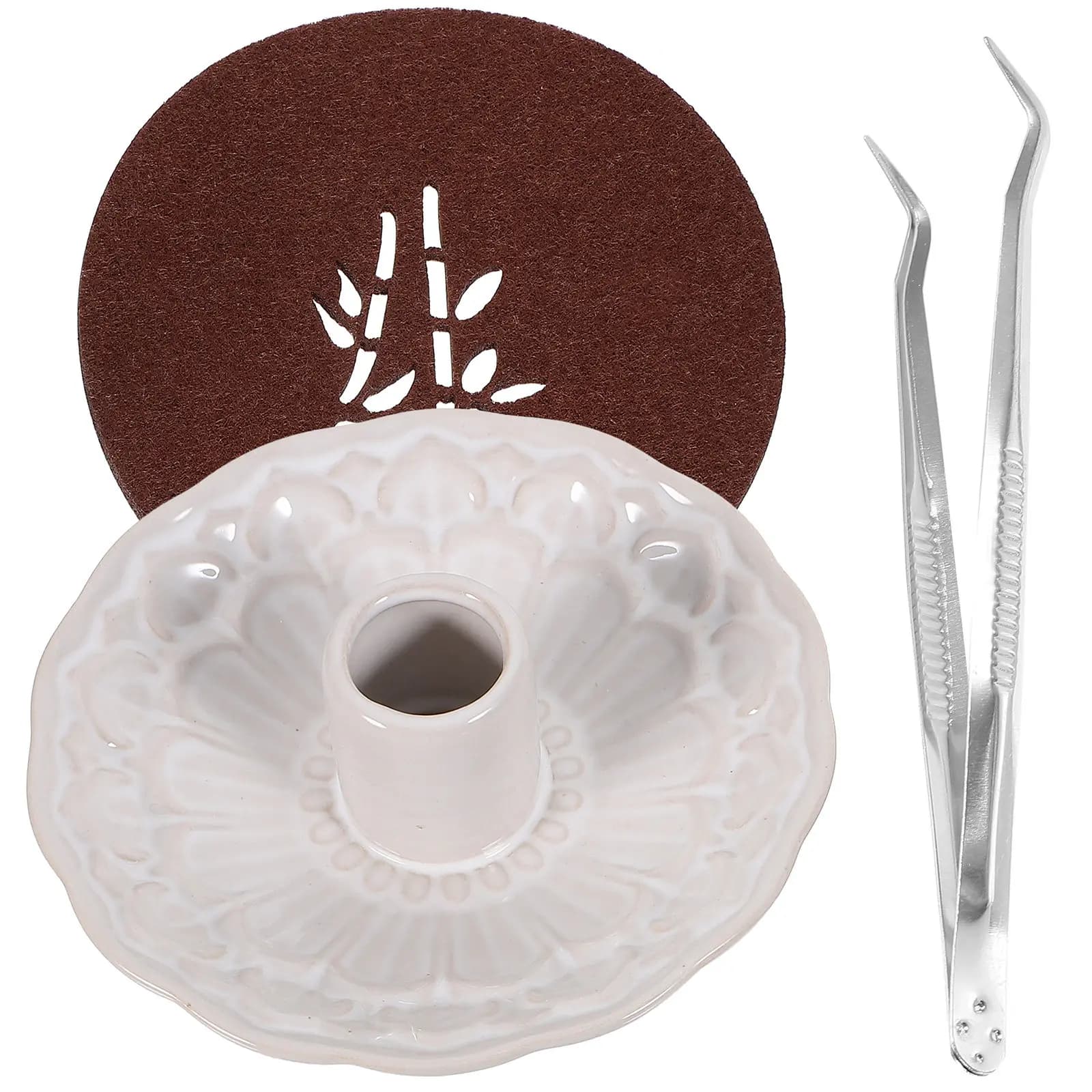 1Set Ceramic Sage Holder for Burning Wood Incense Sticks Desktop Incense Holder Modern Decorative Stand Purifying