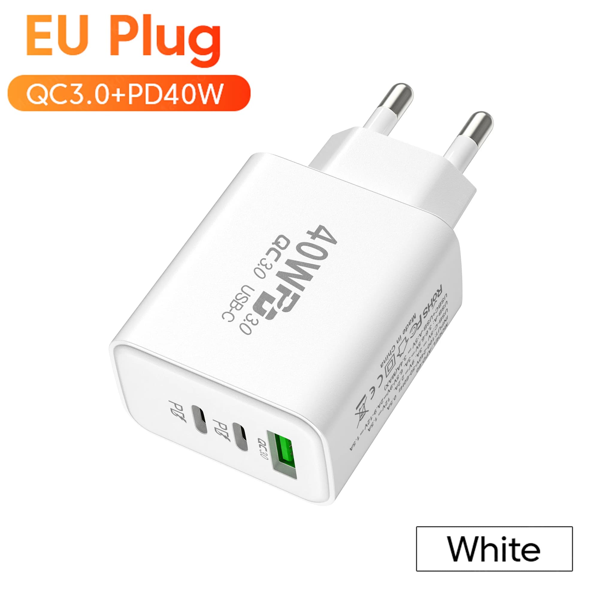 Caricatore USB veloce PD 60W 3 porte Adattatore da muro con spina UE USA per iPhone 16 17 Xiaomi Huawei Samsung Caricatore rapido USB C per telefono