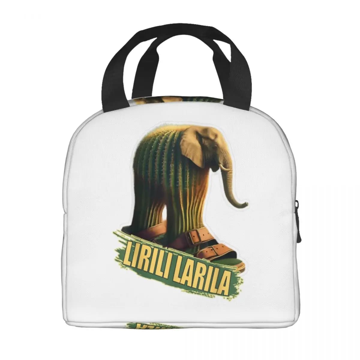 Lirili Larila Brainrot Meme italiano Borse per il pranzo isolate Borsa termica grande riutilizzabile Tote Lunch Box Lavoro Viaggio Uomo Donna