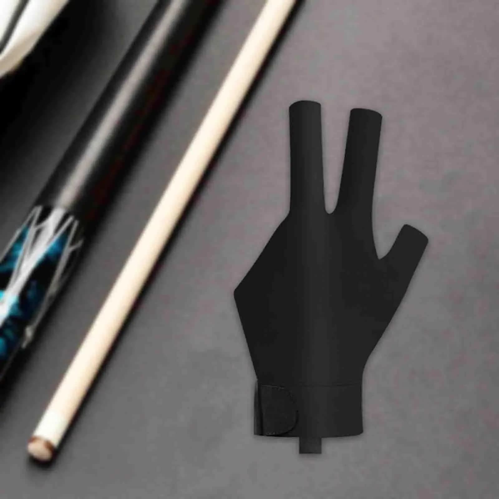 Non Slip Pool Glove Three Fingers Billiards Glove Elastic Snooker Cue Sport Glove for Men Women Gym Use