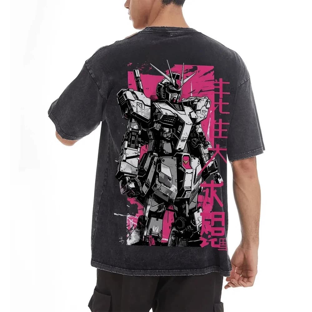 T-shirt Gundam lavata per coppia, manica corta, sportiva, comoda, estiva, popolare, manica corta, mezza manica, top popolare