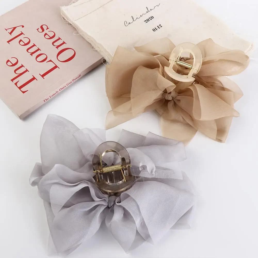 Headwear Ponytail Holder Princess Style Plastic Hairgrips Bow Hair Claw Hair Crab Clip Women Hair Clip Korean Shark Clip