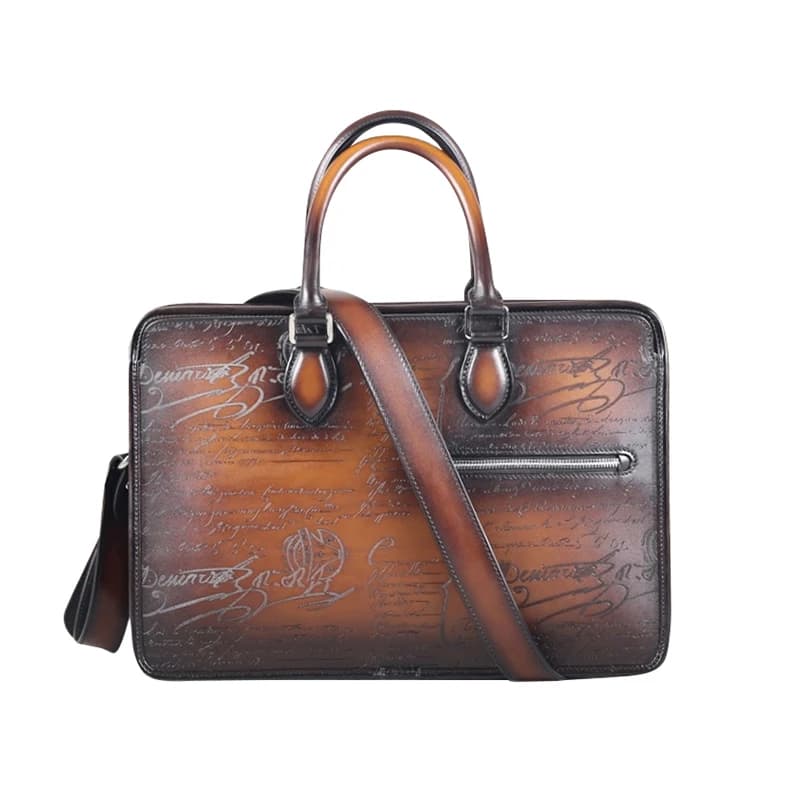 DIMY 2025 new luxury high-end leather work briefcase handmade retro computer bag shoulder bag men's bag
