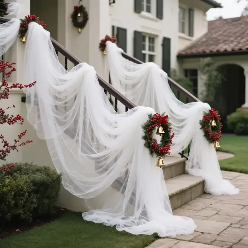 Decorazione fai-da-te Arco di tulle Tessuto drappeggiato Cerimonia Reception Runner da tavolo Garza Sfondo Tende Bridal Shower Party Decorazioni natalizie