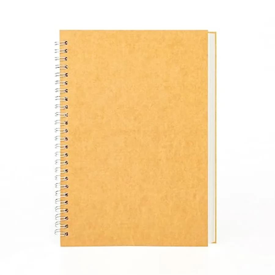 9 inch x 6 inch, 100GSM, Blank Spiral Notebook, 1-Pack, Soft Cover, Sketch book, 160 Pages/ 80 Sheets, Brown