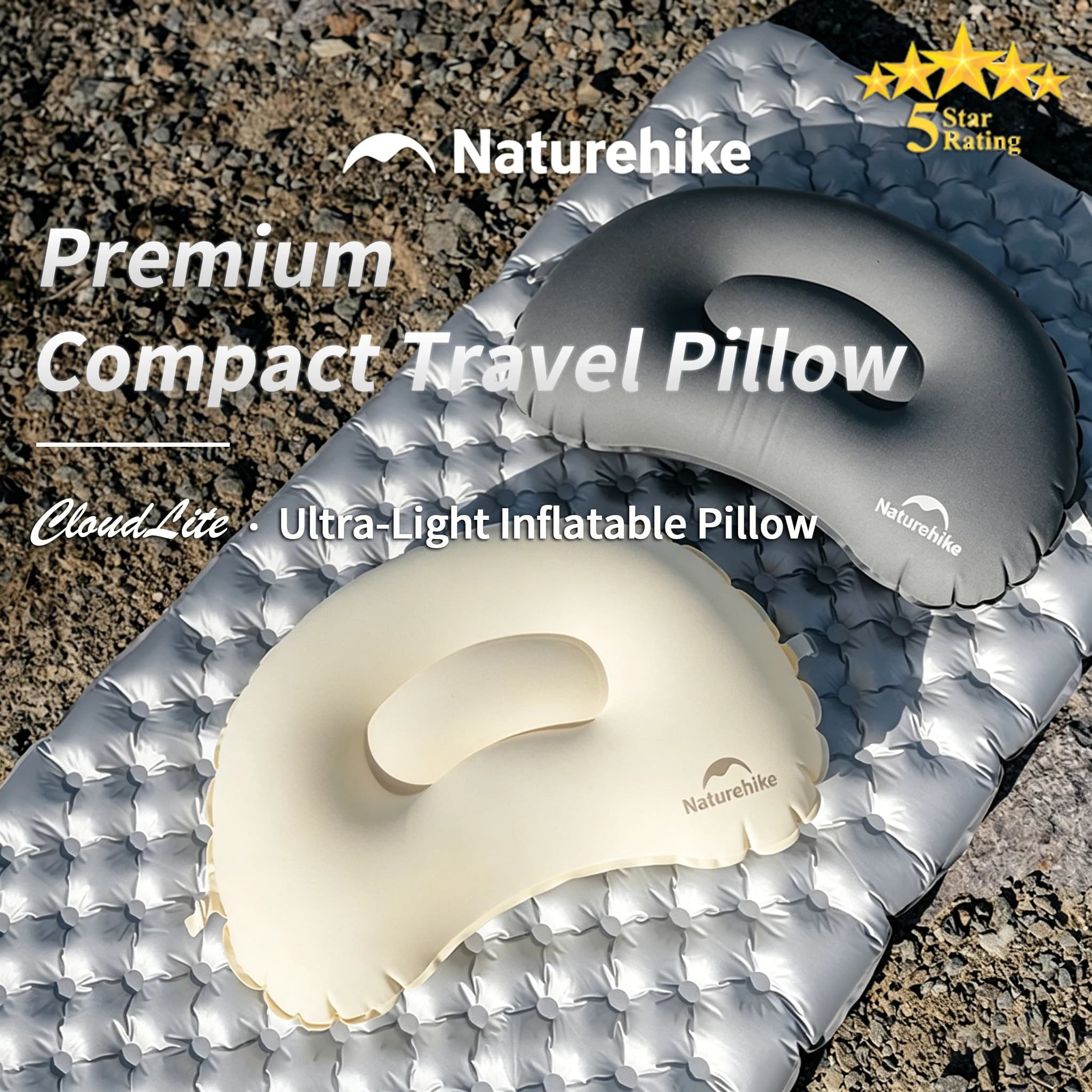 Cuscino da Viaggio Gonfiabile Ultraleggero Naturehike, Cuscino Lombare Portatile per Campeggio e Escursionismo, Nuovo Cuscino ad Aria Compatto