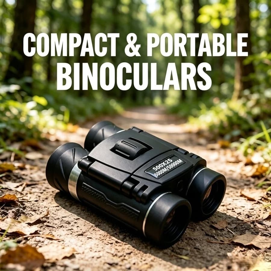500X25 HD Zoom Folding Binoculars Powerful Portable Long Range Optics Scope for Outdoor Camping Sports Bird Watching