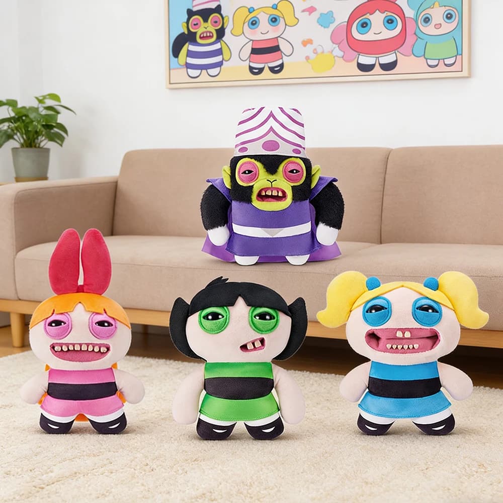Peluche Mostro Originale con Denti Stravaganti delle Powerpuff Girls: Blossom, Bubbles, Buttercup, ChuChu - Regali