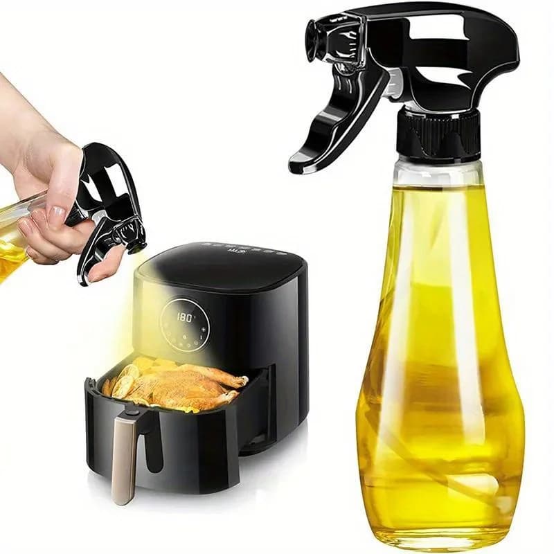 1pc Nuovo Spruzzatore di Olio 200ML Bottiglia di Spruzzatore di Olio di Oliva di Vetro con Ugello Girevole Spritzer Olio Mister per Friggitrice Ad Aria