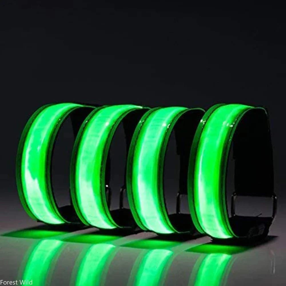 USB Rechargeable LED Night Running Armband Light Safety Belt Warning For Outdoor Sports Cycling Bike Leg Bracelet Kit Set