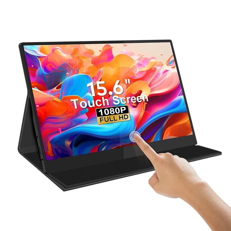 Touch Screen Display extender da 15,6 pollici Monitor portatile posizionato su supporto da scrivania Gaming PS4,XBO ONE,Switch, telefono cellulare NS