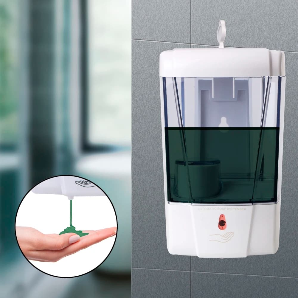 Dispenser di Sapone Automatico a Sensore IR Senza Contatto, Montaggio a Parete, 700ml, per Cucina e Bagno