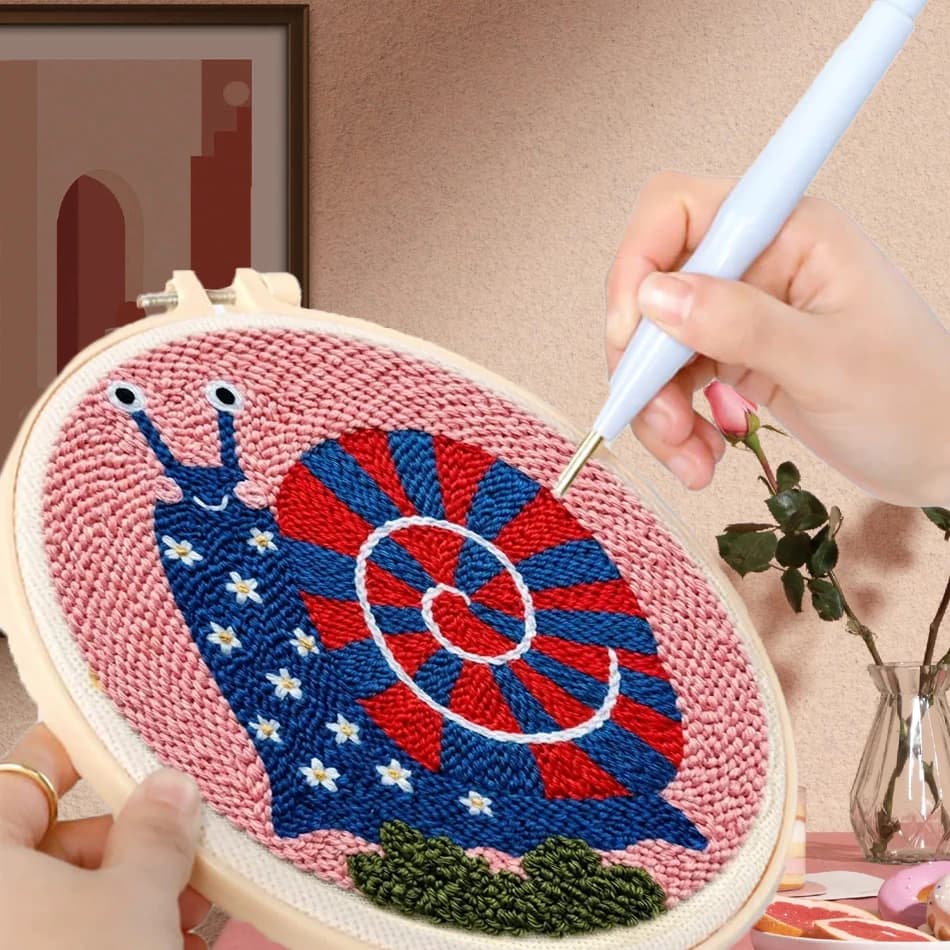 GATYZTORY embroidery punch needle starter kit 20x20cm Crafts Animals Personalized Gift Cross stitch kits Yarn Embroidery frame