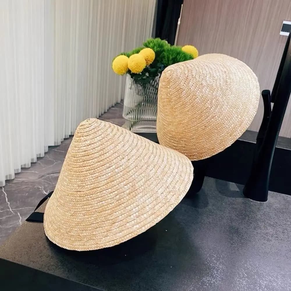 Sun Hat for Children with Tesa Larga, Korean Style, Breathable, in Paglia, for Girls, with Subgola, Creative visor in Children's Paglia
