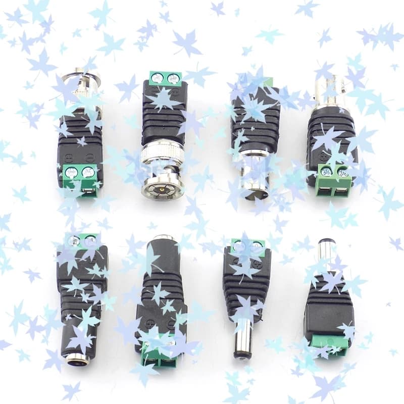 5pcs 5.5*2.1MM BNC DC Male Female Power Supply Connector Connectors Coax Adapter 12V Male CCTV Camera For LED Strip Light A2