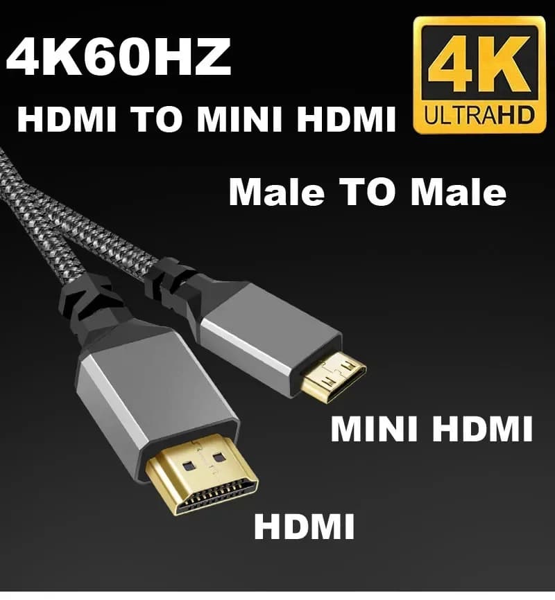 HDMI extension cable to Mini HDMI compatible HD V2.0 with 4K@60HZ nylon braid, from male to male, 1M/1.5M/2M/3M/5M/10m for HDTV and TV