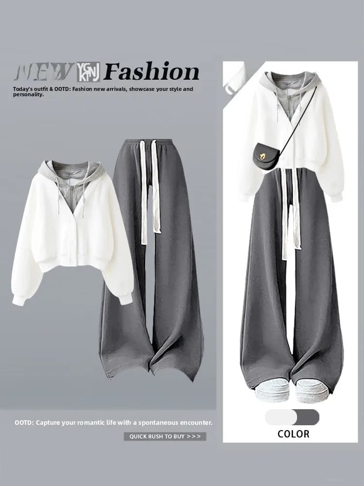 Fashionable Sportswear Set for Women Casual Hoodie And Long Pants Two-Piece Suit Autumn Winter Leisure Outfit Brand New Style