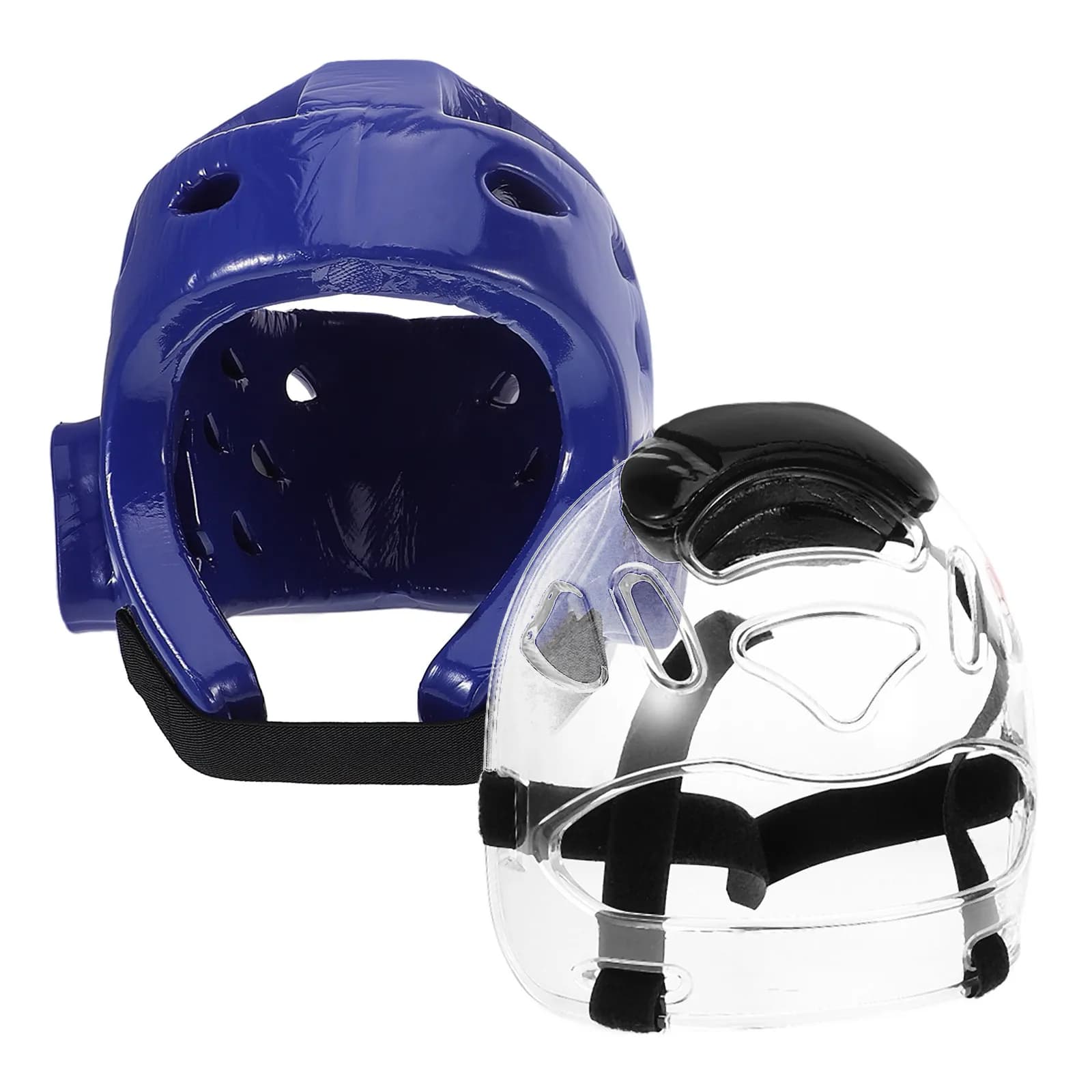 Set di Protezioni per Taekwondo con Maschera Facciale Traspirante, Regolabile, per Bambini, Attrezzatura Protettiva per Allenamento e Combattimento di Karate e Arti Marziali