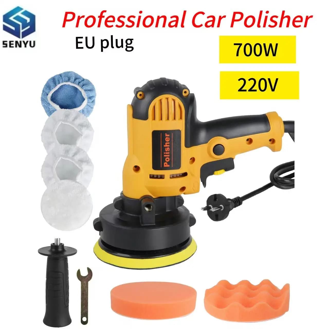 Lucidatrice per Auto ad Alta Potenza 700W, Velocità Regolabile, Strumento Elettrico per Levigatura e Ceratura, Macchina per Lucidatura e Riparazione Graffi Auto