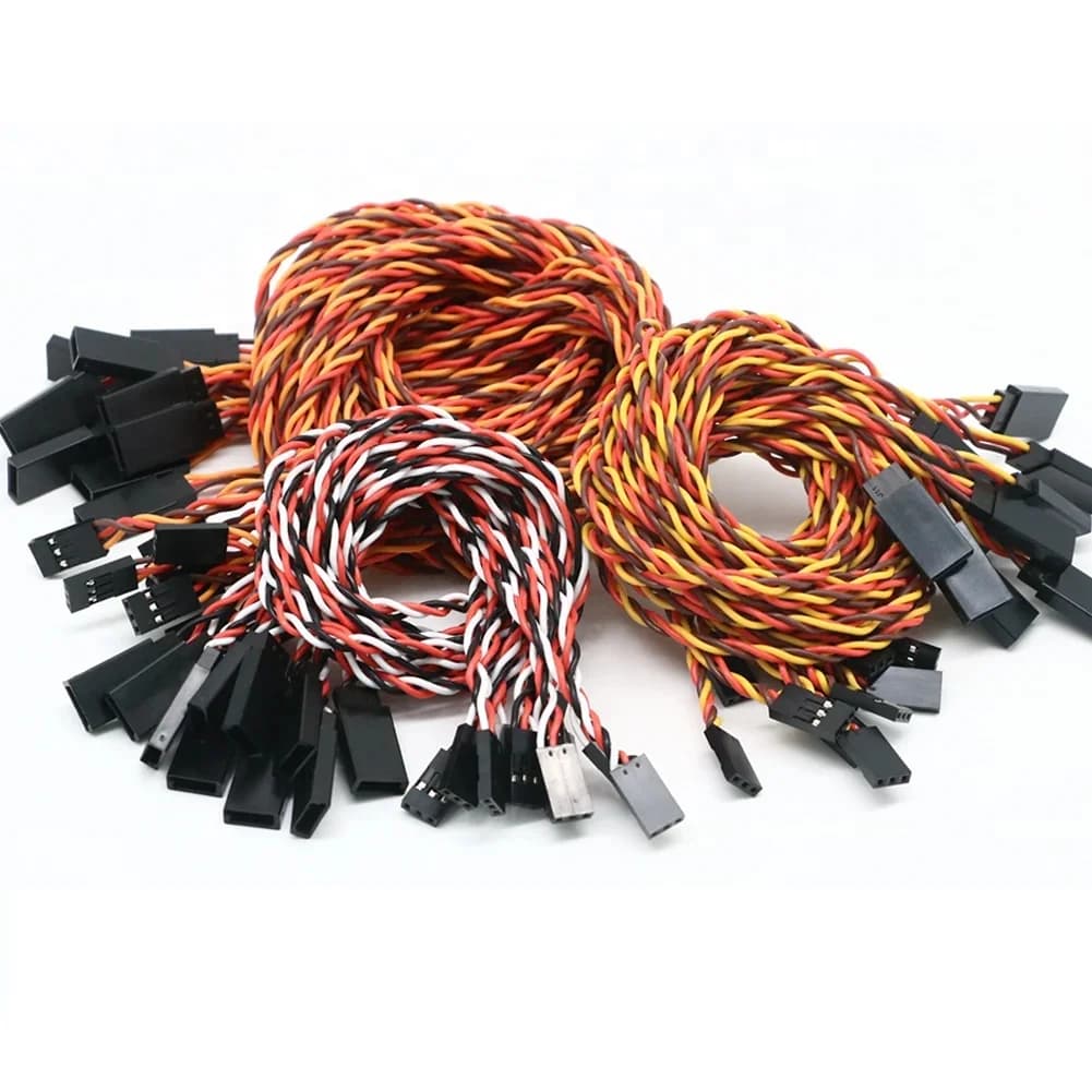10PCS 90CM 100CM Filo Ritorto Anti-Interferenza JR Futaba Servo Cavo di Prolunga Maschio A Femmina Per RC Drone parti di elicotteri