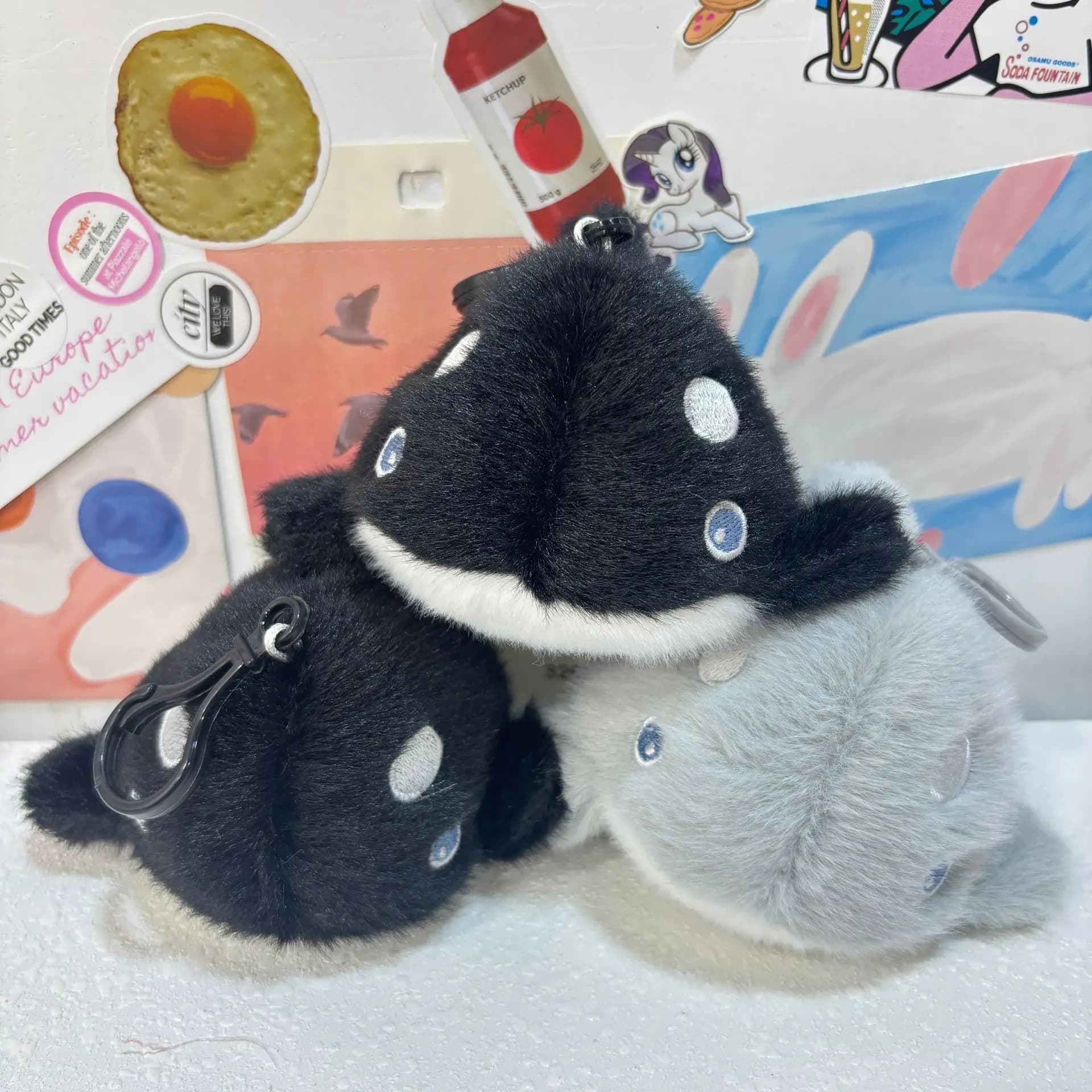 Peluche di Animali Marini Serie Oceano Portachiavi Simulazione Morbido Peluche Imbottito Delfino Giocattolo Portachiavi Ciondolo Regalo Carino
