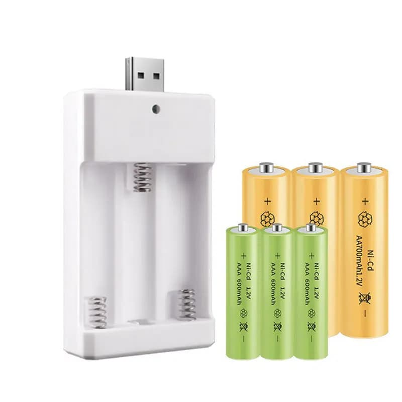 Caricabatteria USB per batterie ricaricabili AA/AAA caricabatterie per telecomando microfono fotocamera Mouse digitale