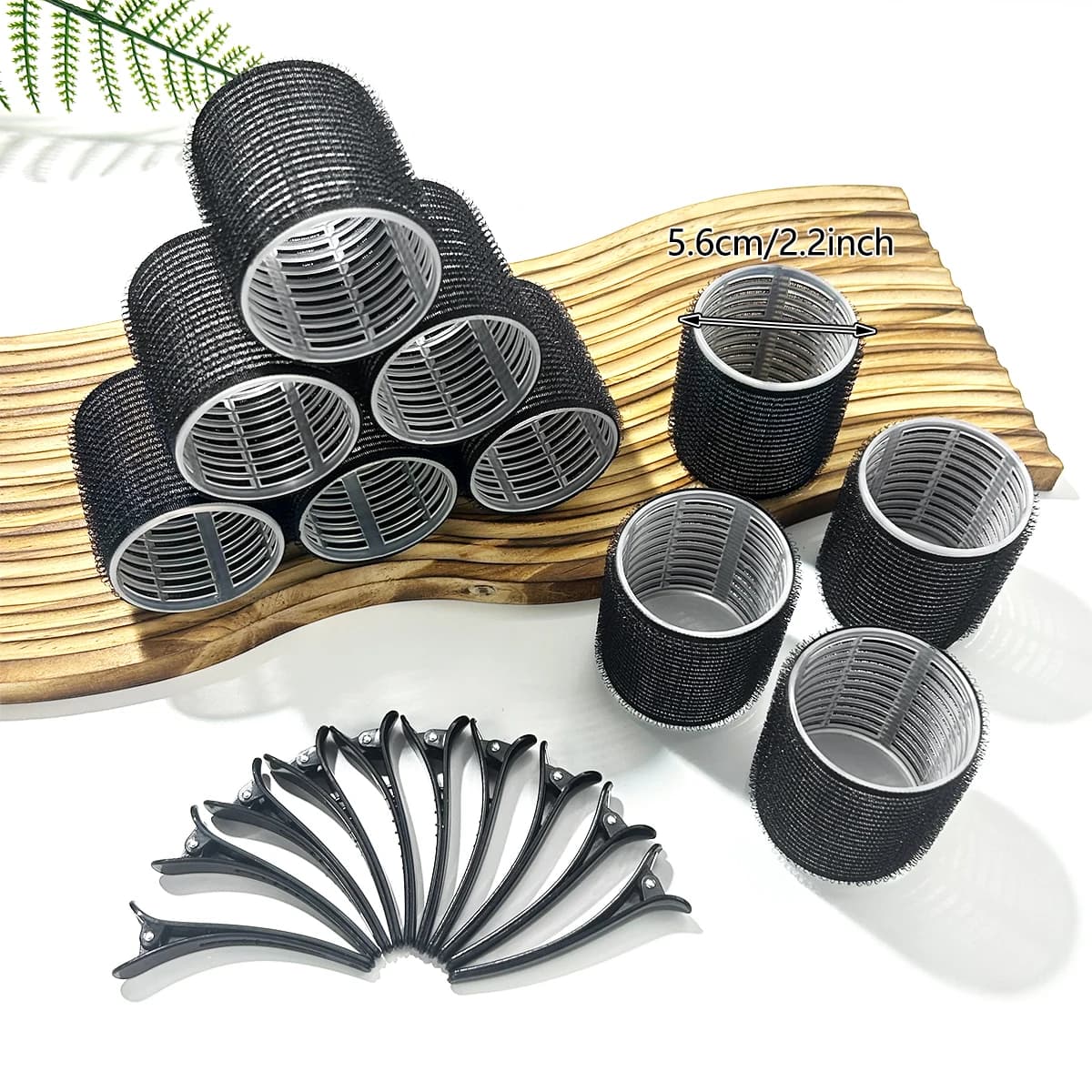 Set per arricciare i capelli da donna, 20 pezzi (10 fermagli grandi + 10 ferri arricciacapelli) autoadesivi di grandi dimensioni, adatti per capelli lunghi/medi/corti
